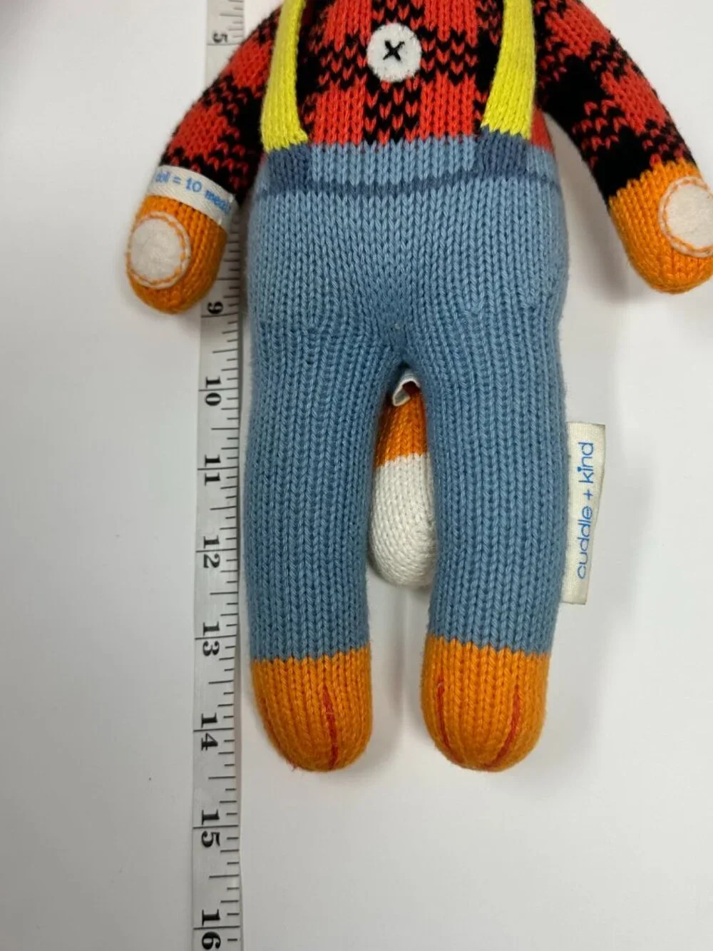 GUC Cuddle + Kind Wyatt Fox Lumberjack Knit 13” Plush Doll Handmade Peru Boho